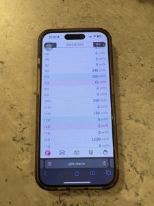 チャットレディのアプリ画面⑤カレンダー