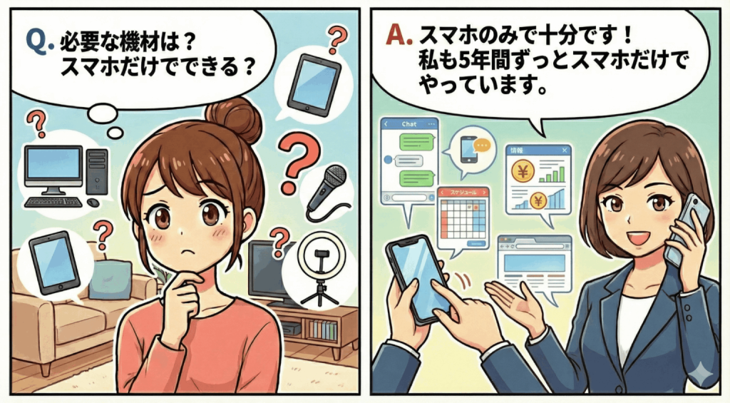 必要な機材は？スマホだけでできる？