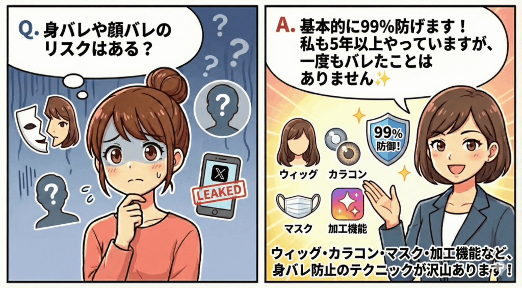 身バレや顔バレのリスクはある?