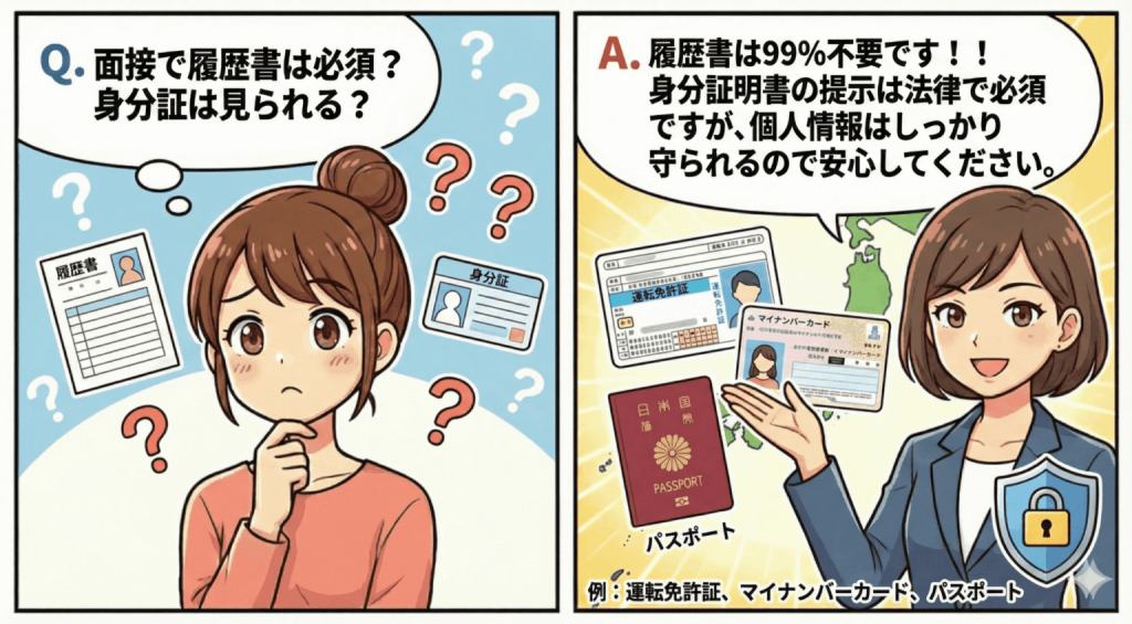 面接で履歴書は必須？身分証は見られる？