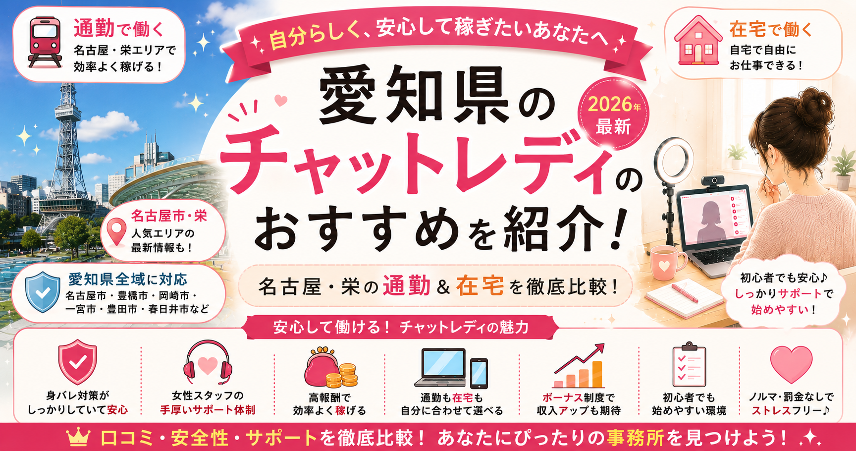 【2026年】愛知県のチャットレディのおすすめを紹介！名古屋・栄の口コミや安全性を元に徹底比較😋