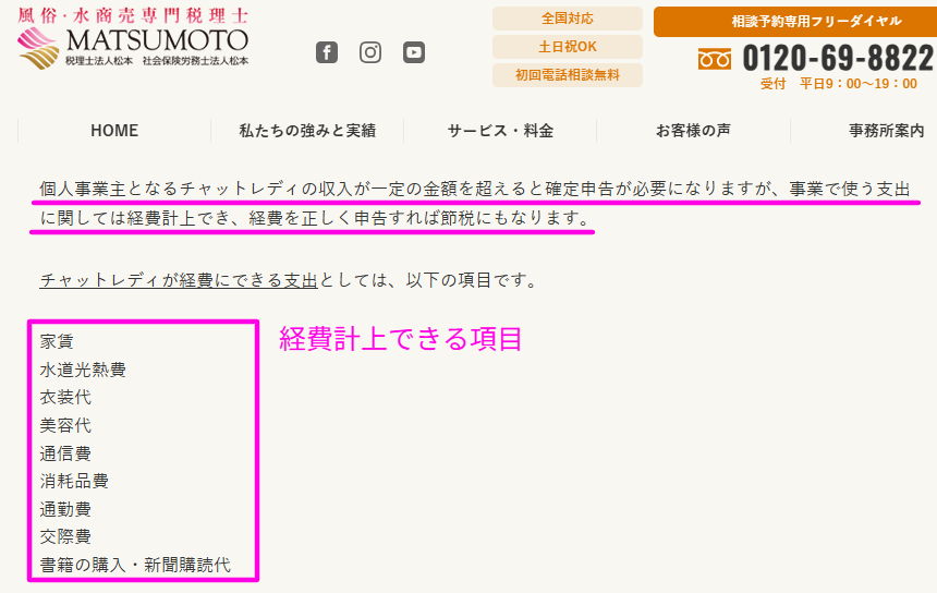 チャットレディの確定申告と経費を解説した専門記事