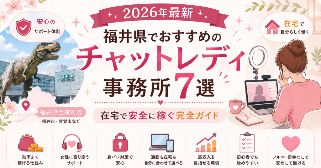【2026年最新】福井県でおすすめのチャットレディ事務所7選｜在宅で安全に稼ぐ完全ガイド