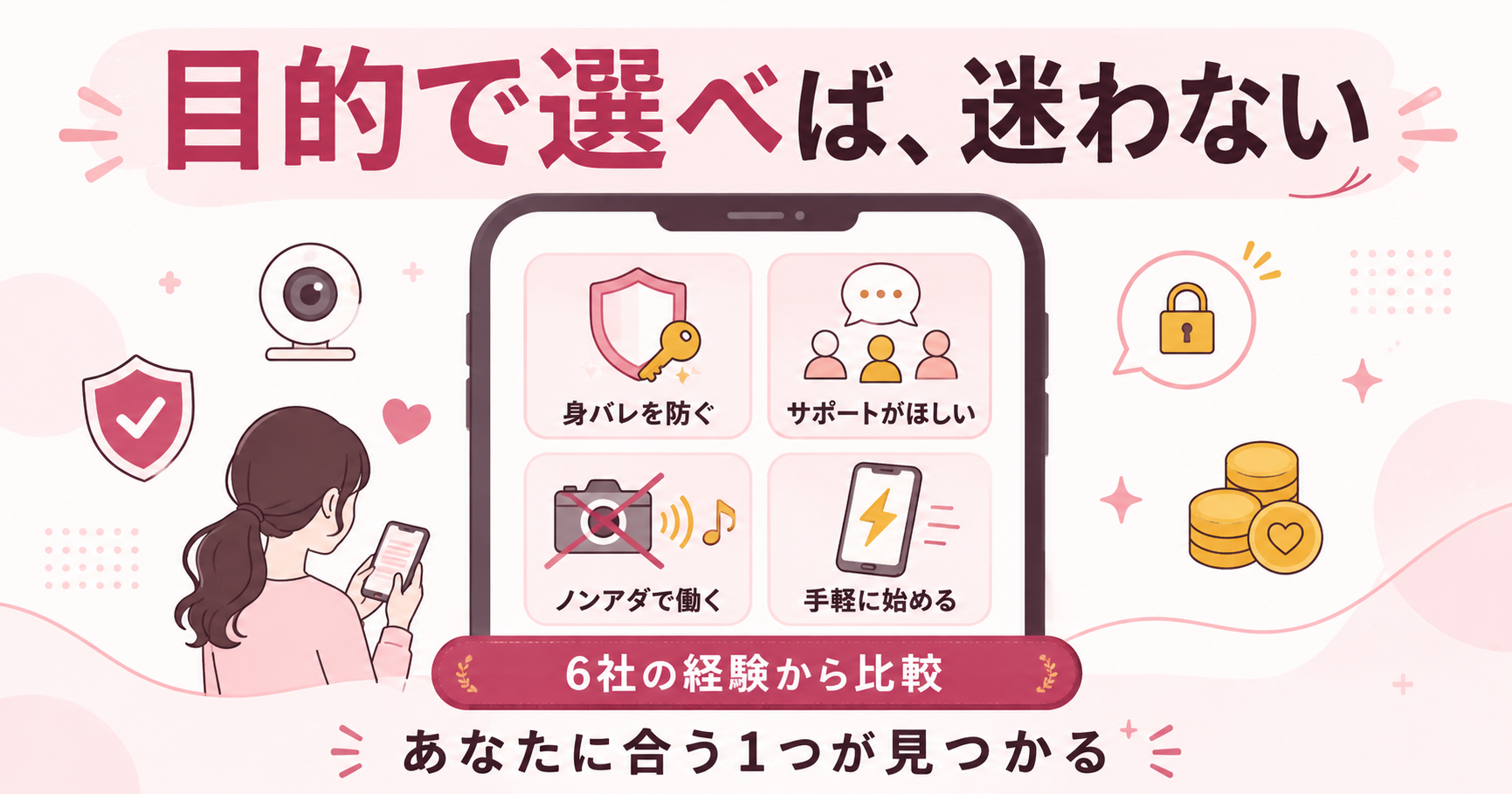 目的別にチャットレディアプリを選ぶ4タイプの早見図