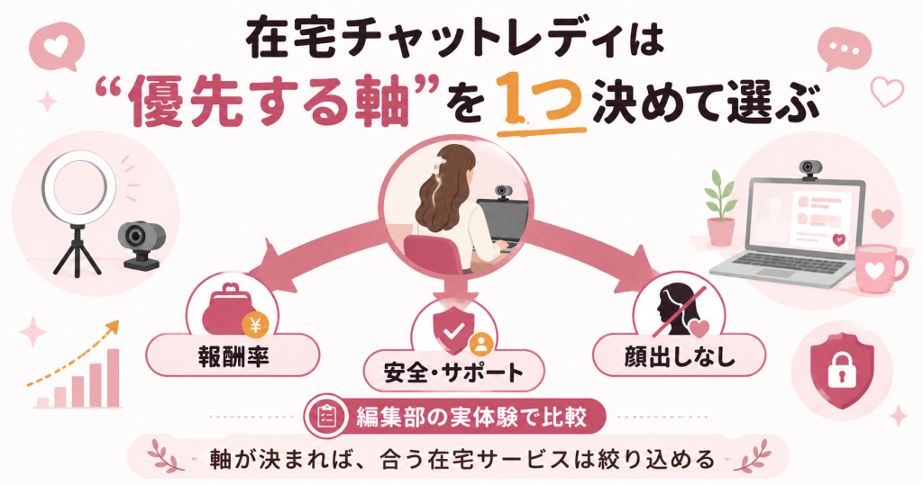 在宅チャットレディを優先軸で選ぶことを示すアイキャッチ