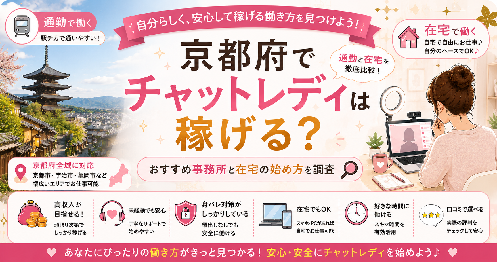 京都府のチャットレディおすすめ6選｜京都市・宇治市の通勤＆在宅を比較