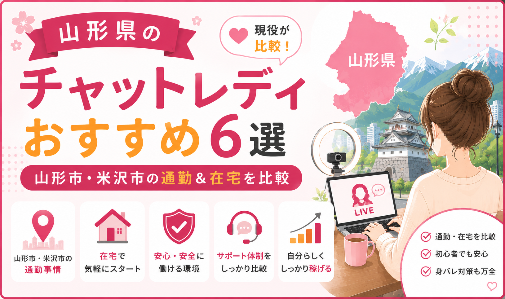 山形県のチャットレディおすすめ6選｜山形市・米沢市の通勤＆在宅を比較
