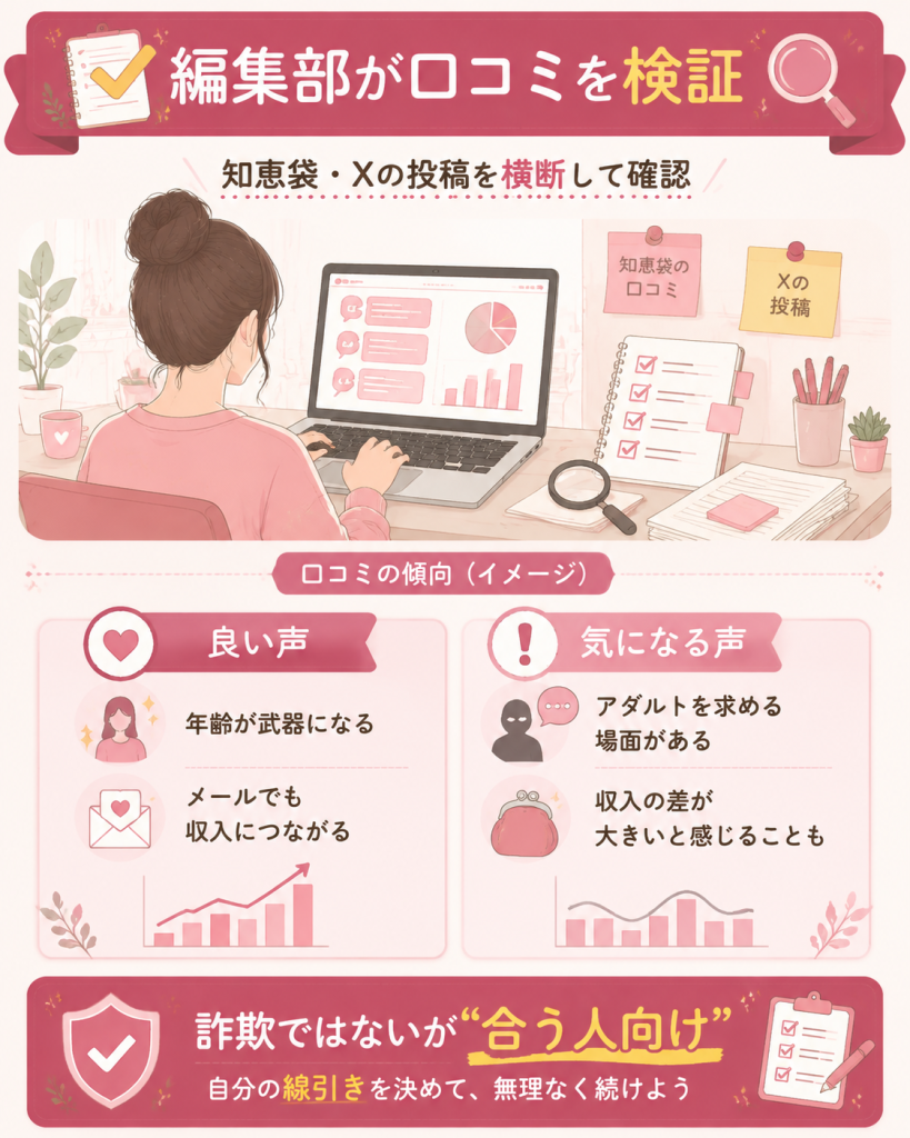 編集部が口コミを検証した結果の図