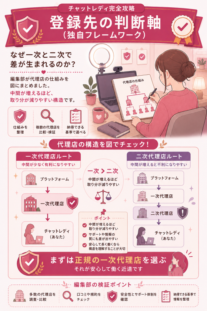 一次と二次の代理店構造を示す図