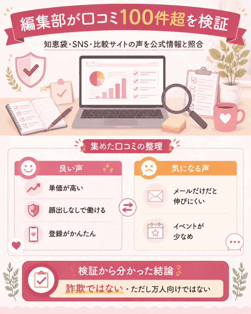 口コミ100件超を検証した独自調査の図