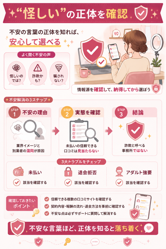 三大トラブルの有無と安全性の確認手順をまとめた図