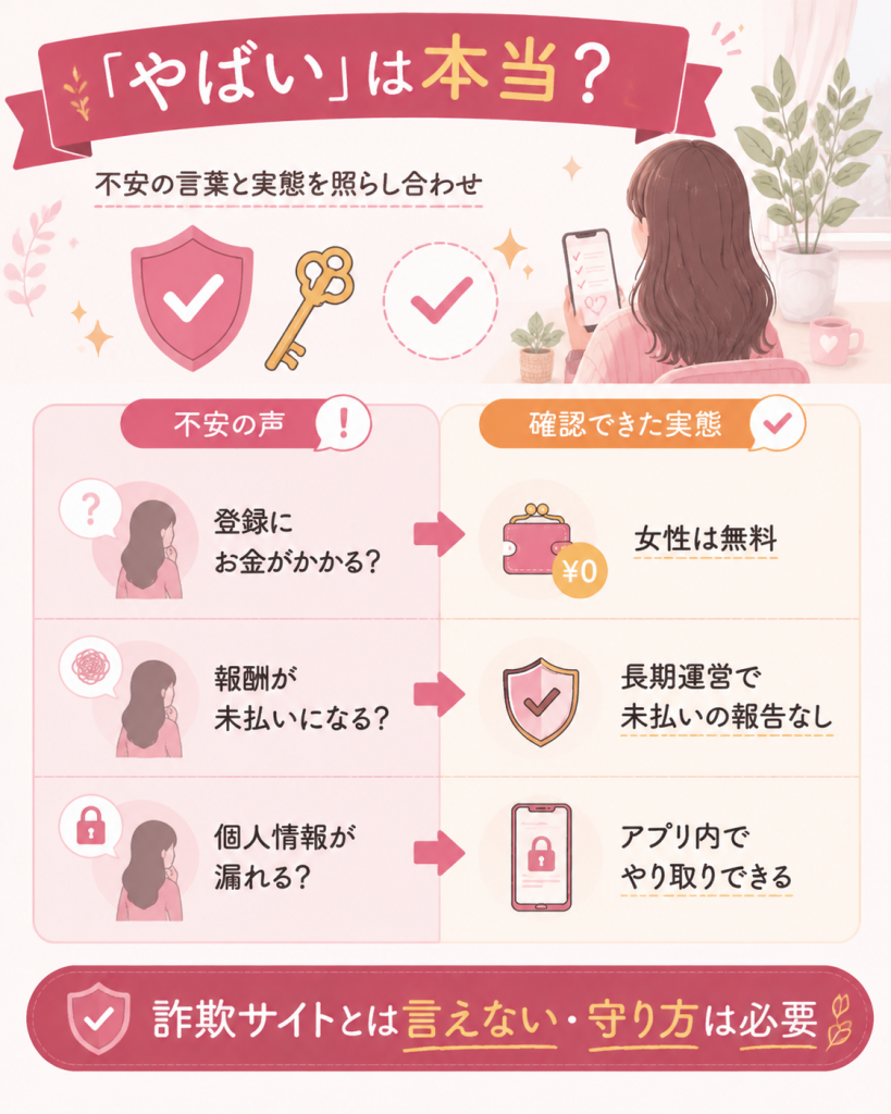 安全性の不安と確認できた実態を並べた図