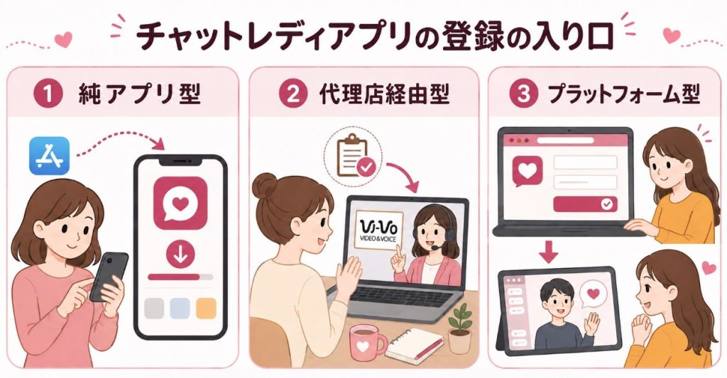 純アプリ型・代理店経由型・プラットフォーム型の違い